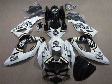 Branco Lucky Strike Preto Motul Carenagem Suzuki GSXR 600 K8 08-10